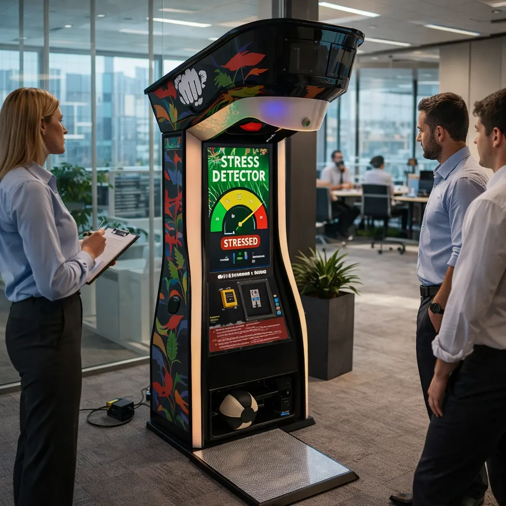 Máquina Kick and Punch instalada en una oficina como herramienta de descarga de estrés
